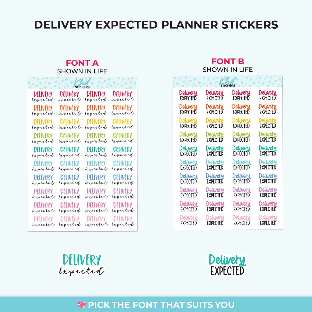 Delivery Expected Script Planner Stickers Small