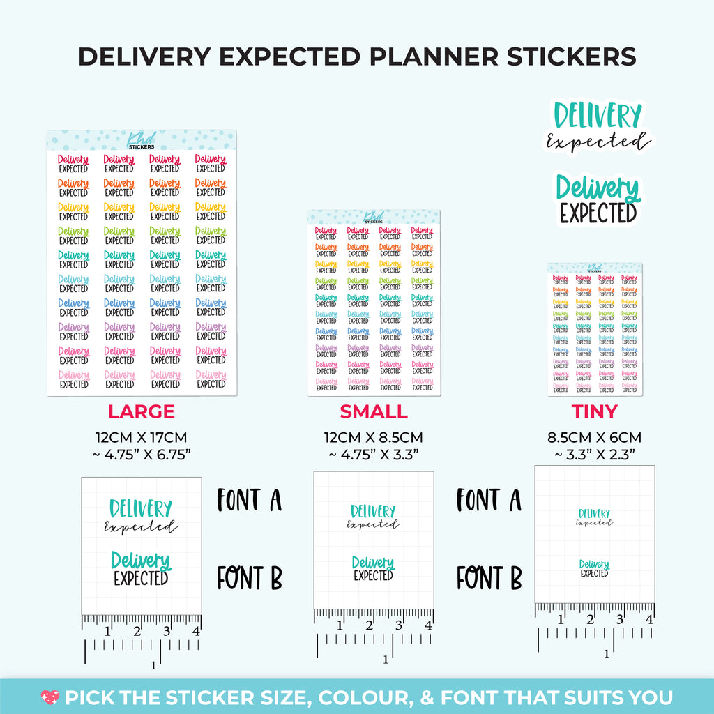 Delivery Expected Script Planner Stickers Small