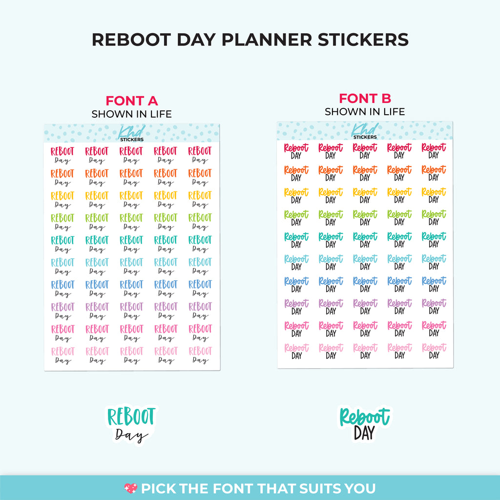 Reboot Day Script Planner Stickers Small