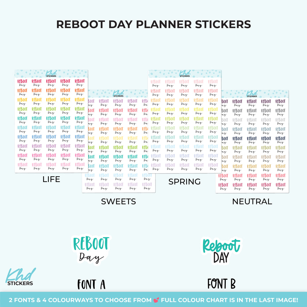 Reboot Day Script Planner Stickers Small