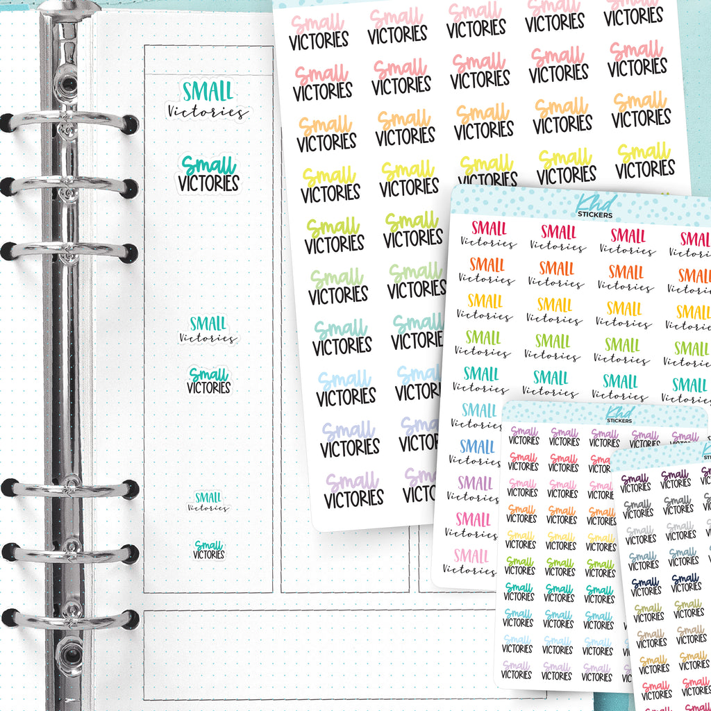 Small Victories Script Planner Stickers Small