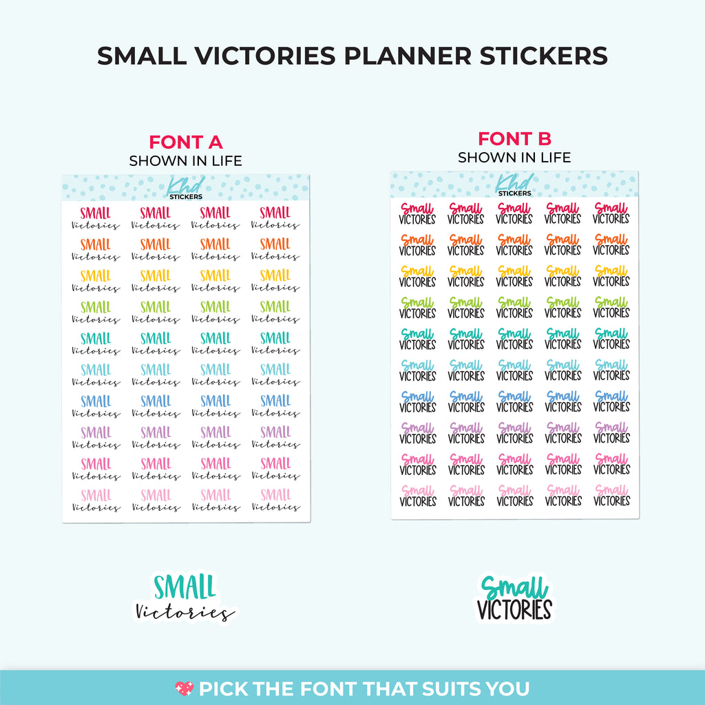 Small Victories Script Planner Stickers Small