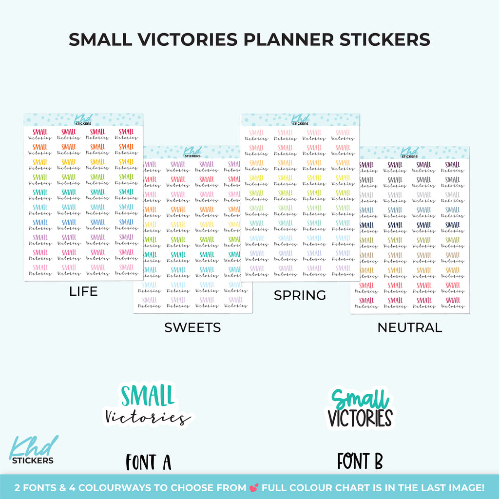 Small Victories Script Planner Stickers Small