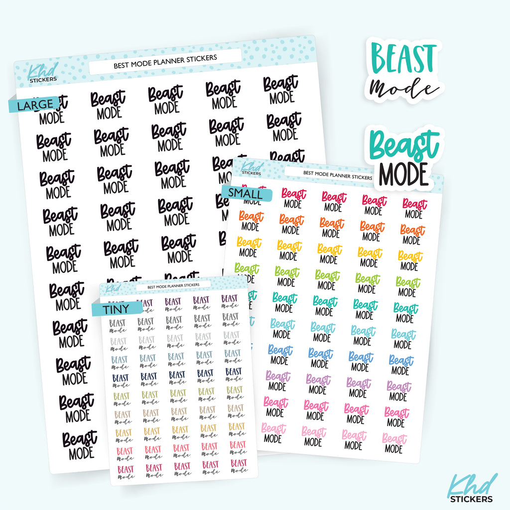 Beast Mode Script Planner Stickers Small
