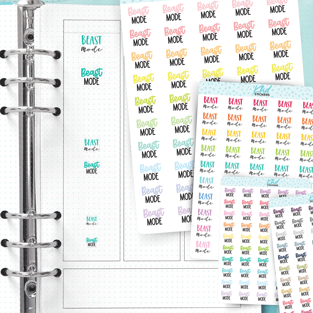 Beast Mode Script Planner Stickers Small
