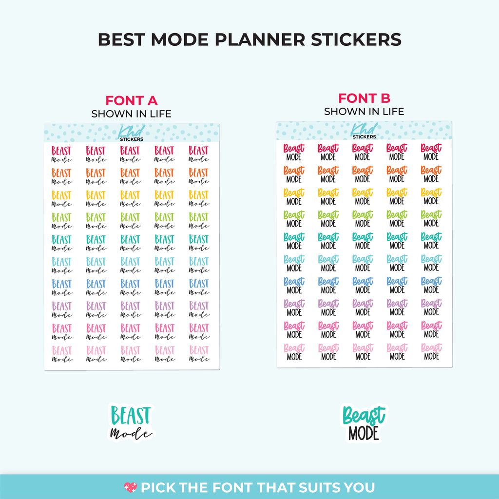 Beast Mode Script Planner Stickers Small