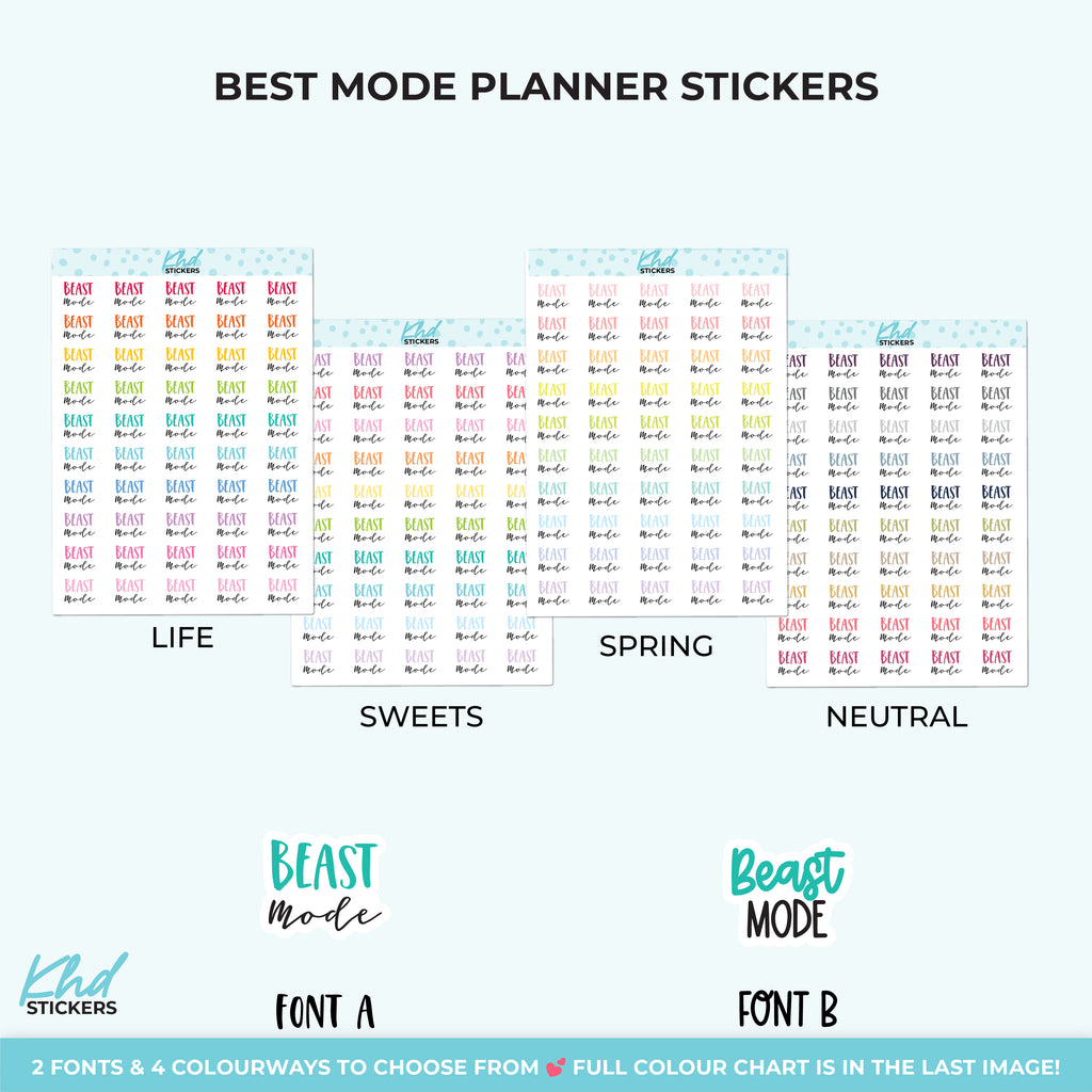 Beast Mode Script Planner Stickers Small