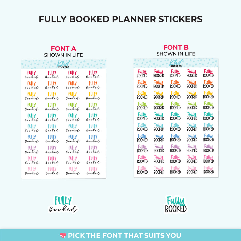 Fully Booked Script Planner Stickers Small