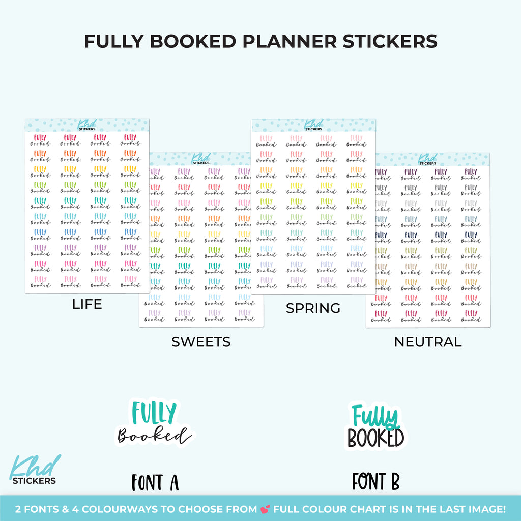 Fully Booked Script Planner Stickers Small