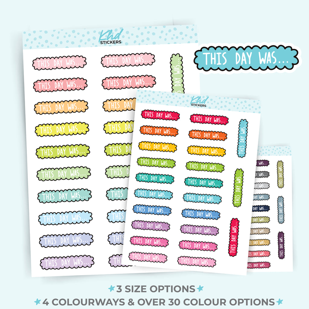 This Day Was Header Stickers Planner Stickers Small