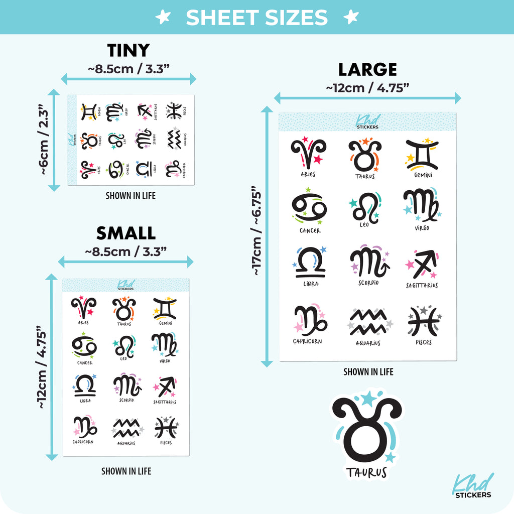 Star Sign Planner Stickers Small