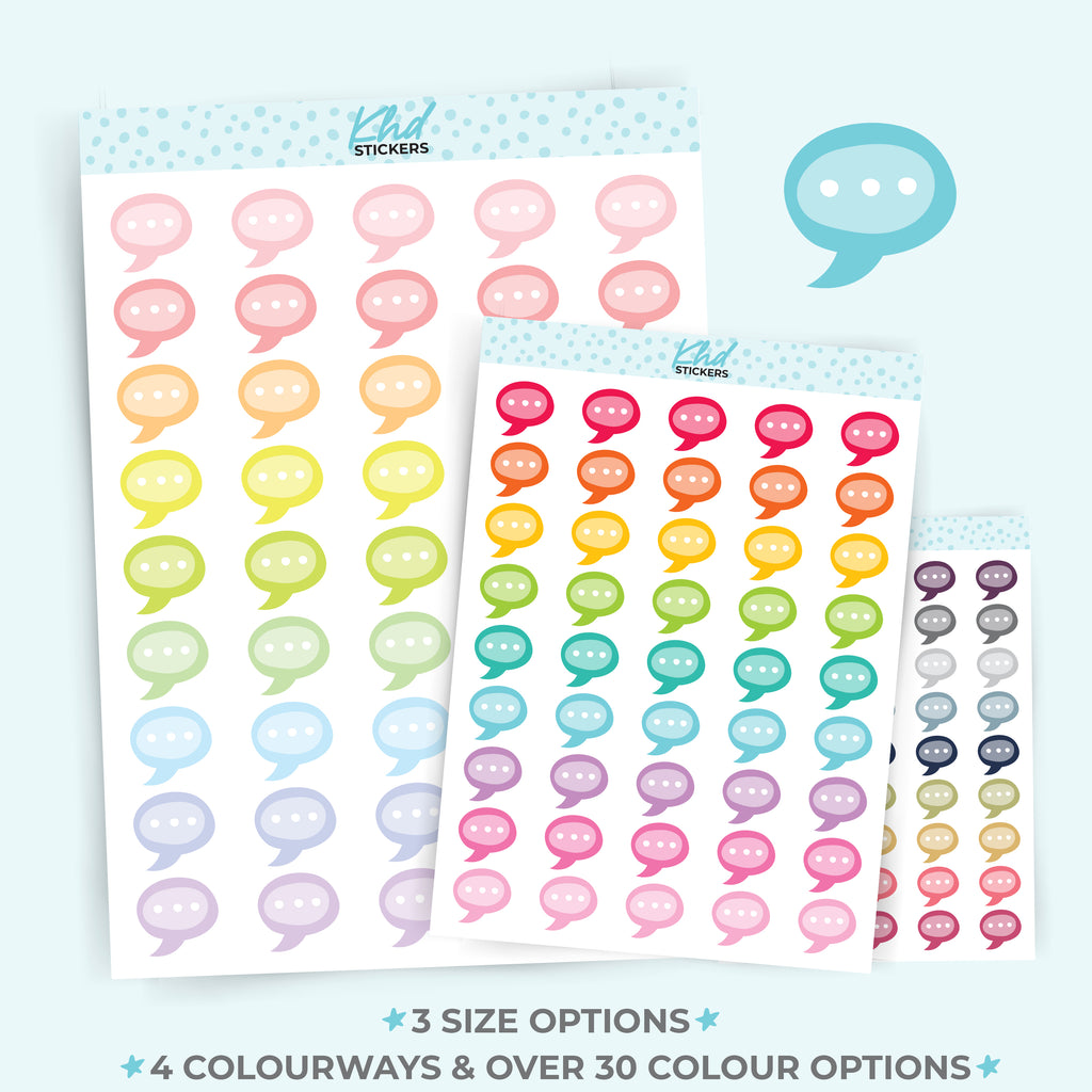 Speech Bubble Planner Stickers Small