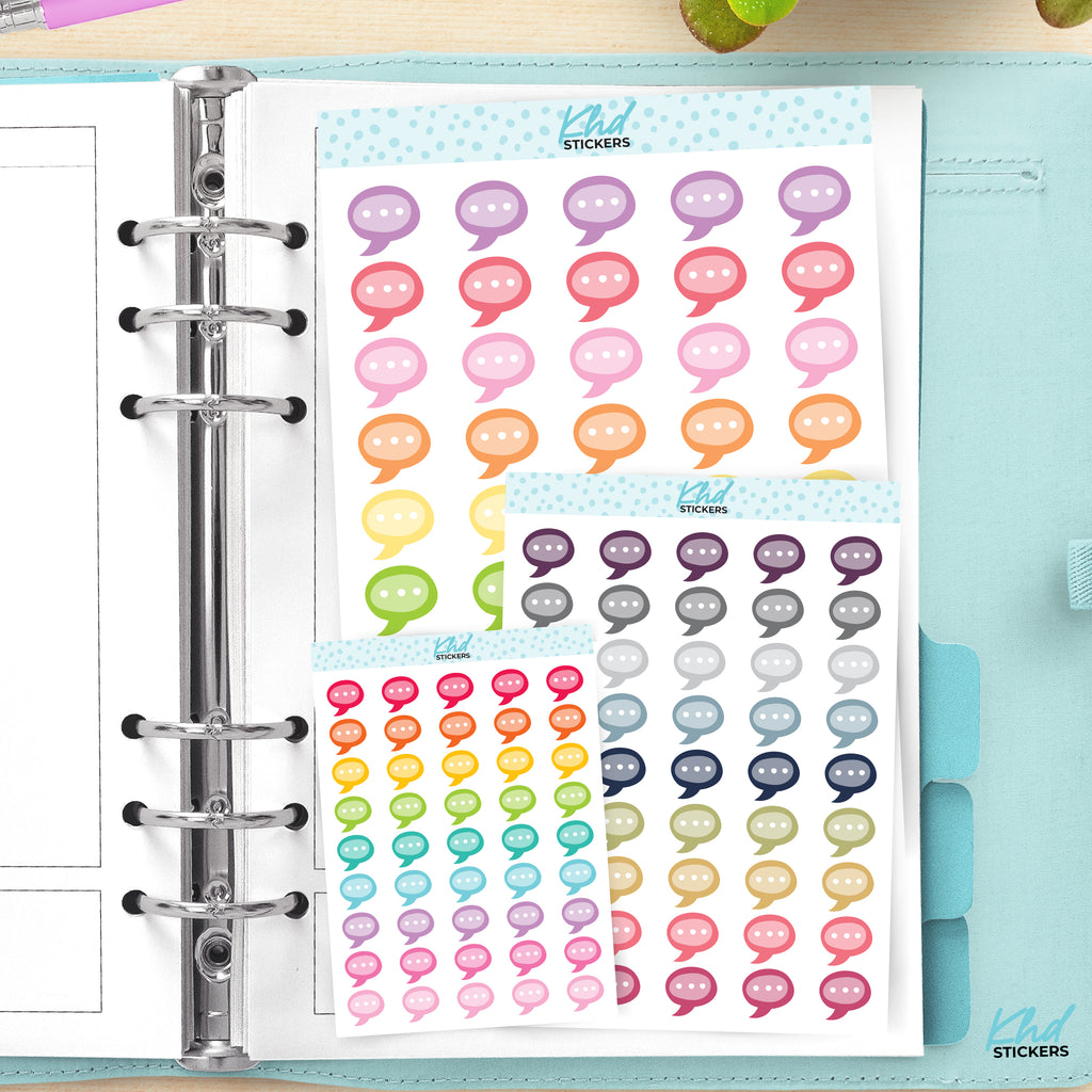 Speech Bubble Planner Stickers Small