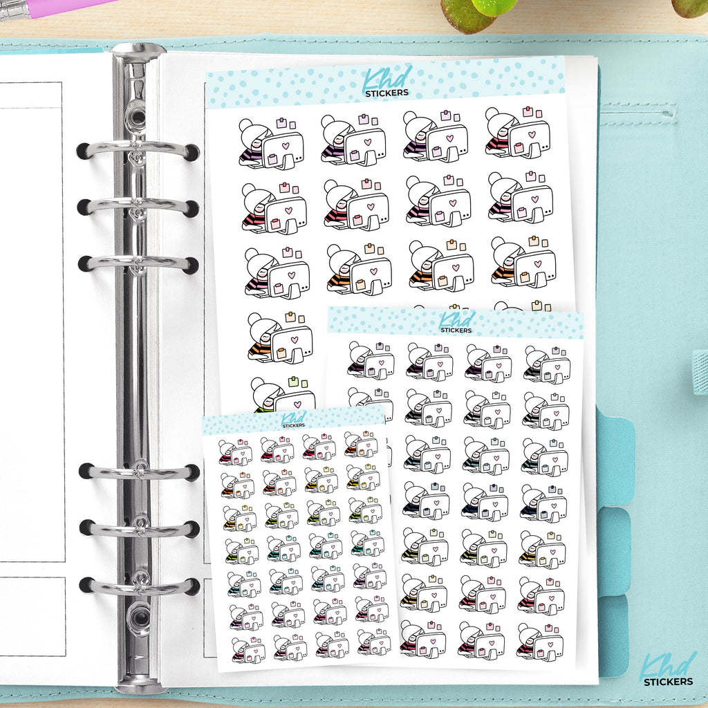 Planner Girl Leona Computer Stickers Small