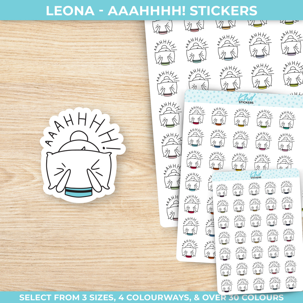 AAAHHHH! Frustrated Planner Girl Leona Stickers Small