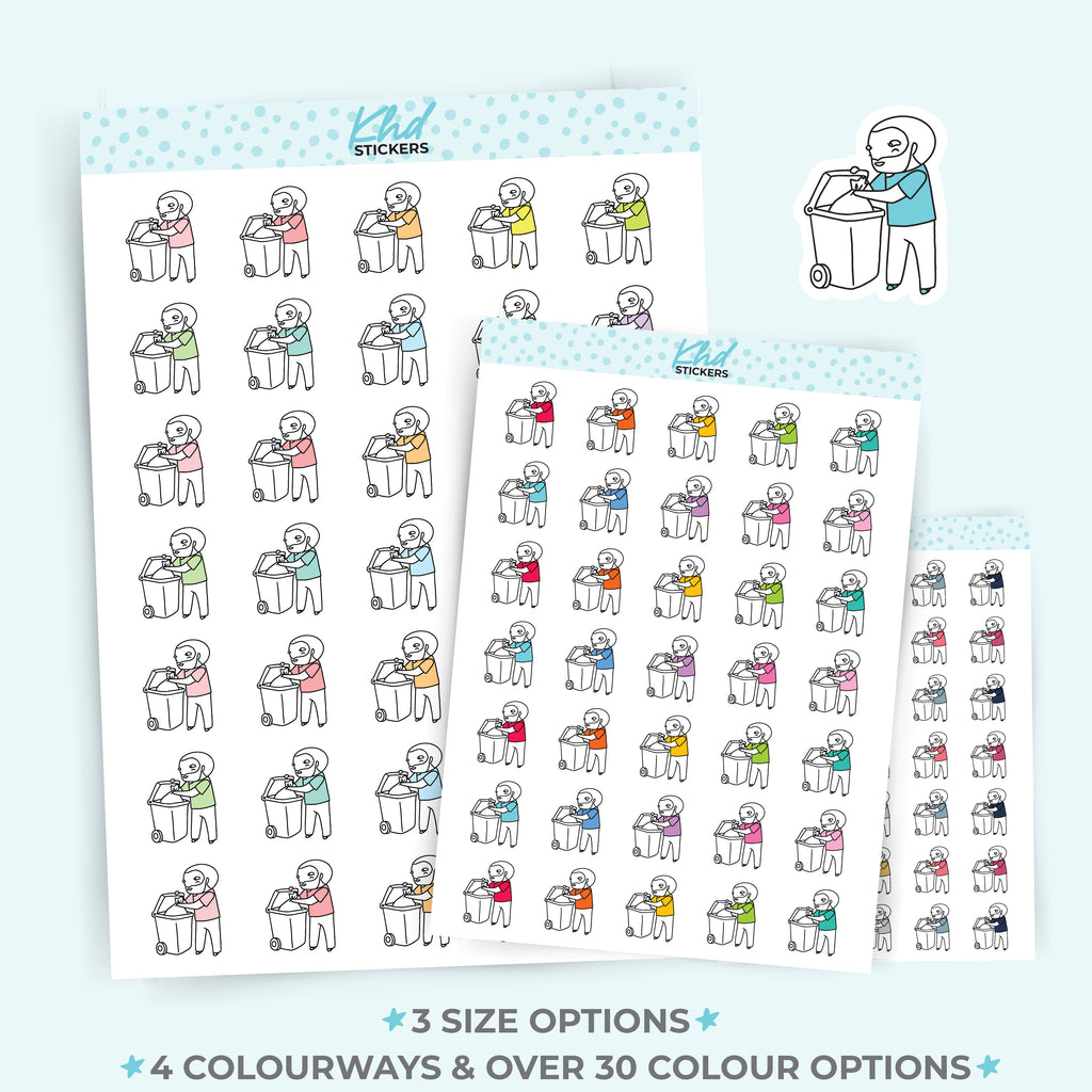 Bins Out Planner Dude Jeremy Stickers Small