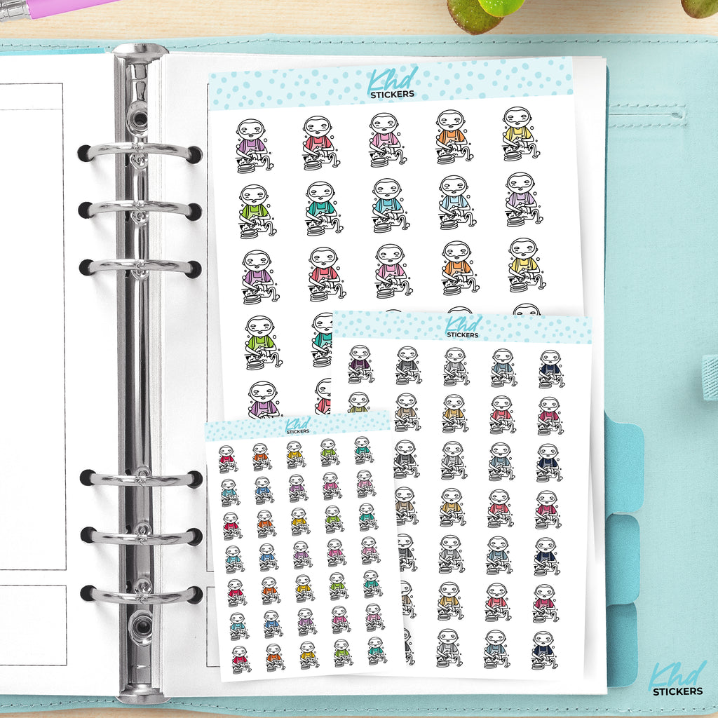 Washing Up Planner Dude Jeremy Stickers Small