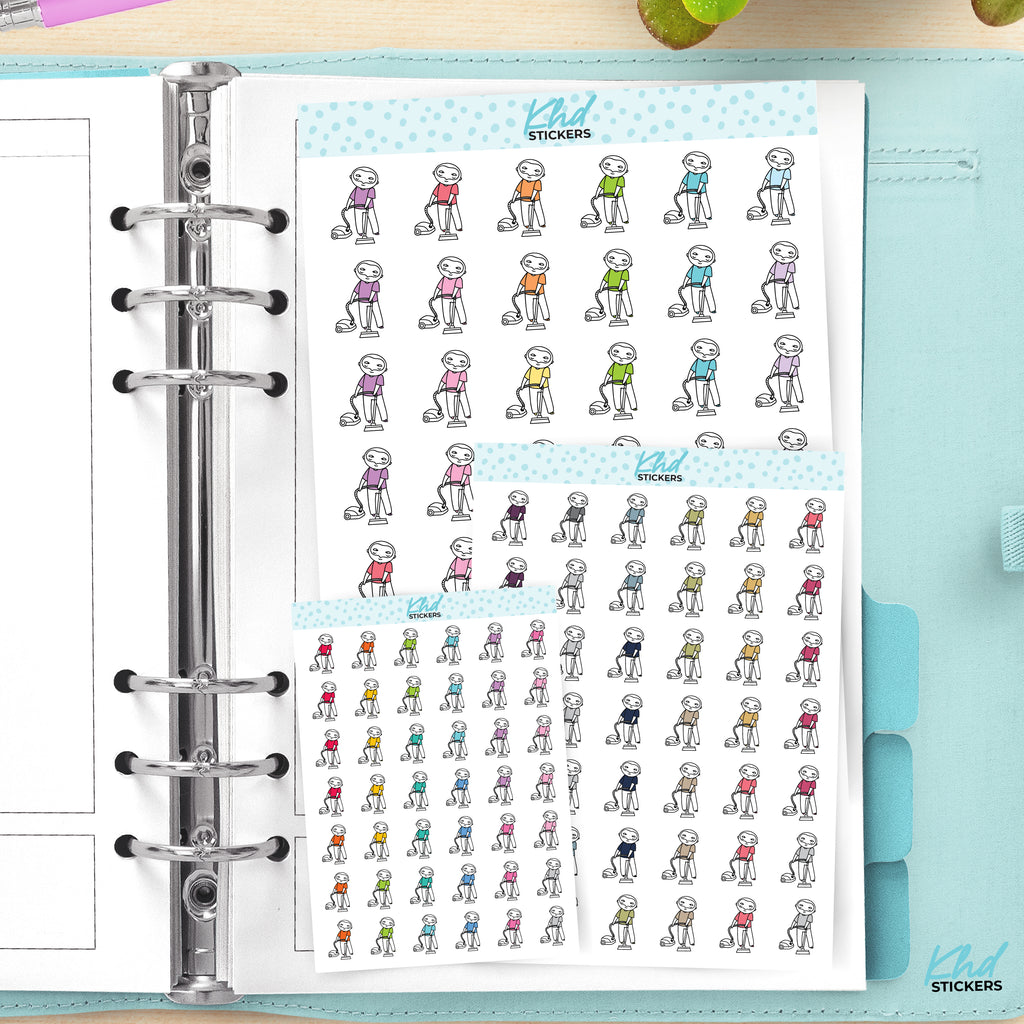 Vacuuming Planner Dude Jeremy Stickers Small