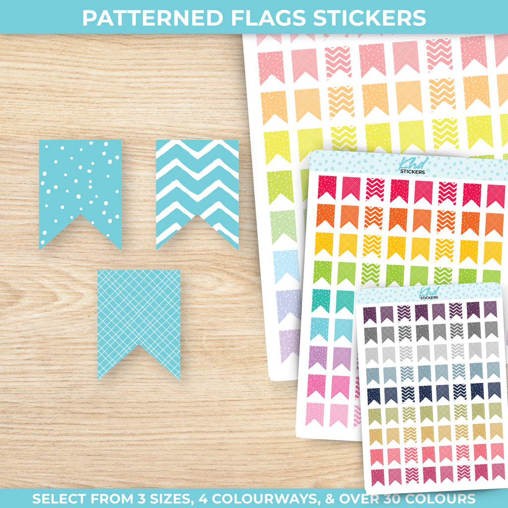 Patterned Flag Stickers Small