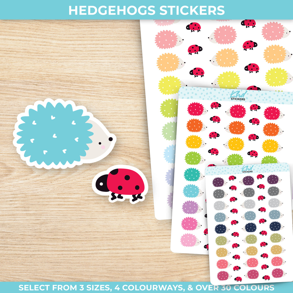 Cute and Fun Hedgehog Planner Stickers Small