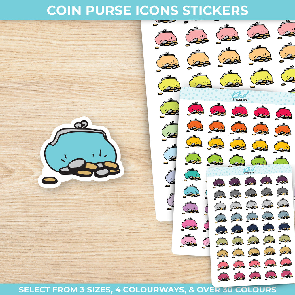 Coin Purse Planner Stickers Small