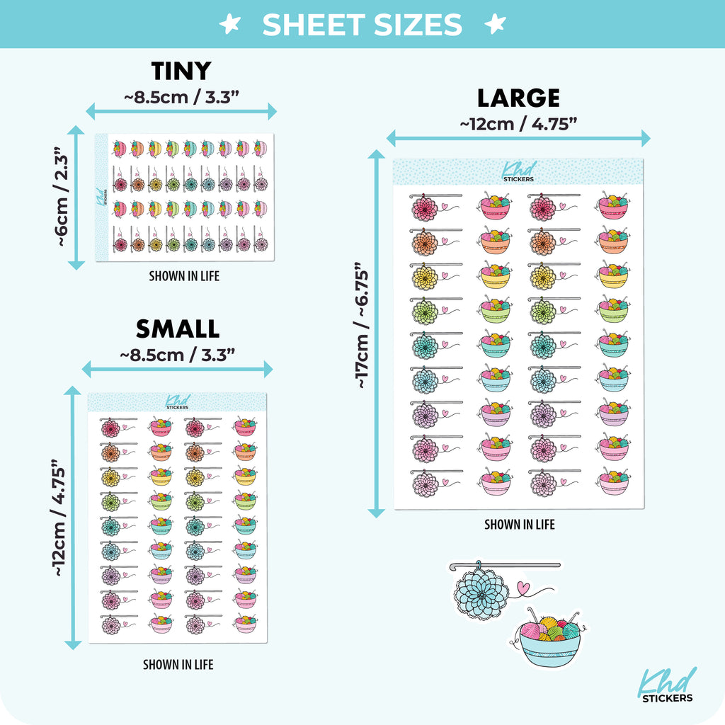 Crochet Planner Stickers Small