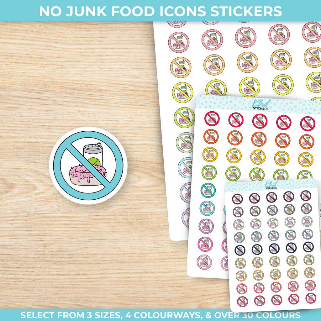 No Junk Food Planner Stickers Small