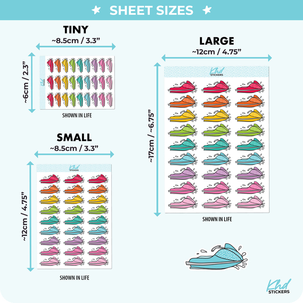 Jet Ski Planner Stickers Small