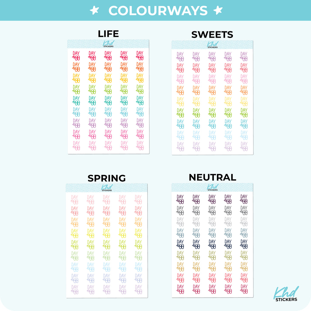 Day Off Planner Stickers Small