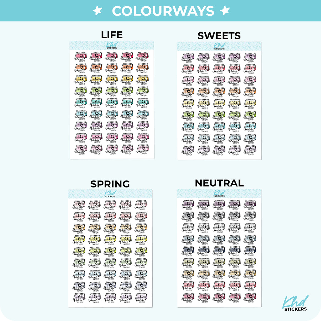 Schedule Content Planner Stickers Small