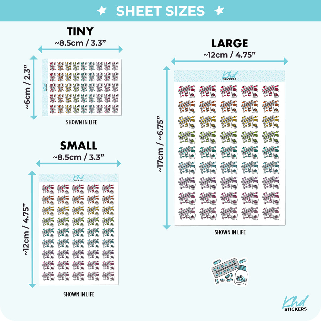 Medication / Tablets Planner Stickers Small