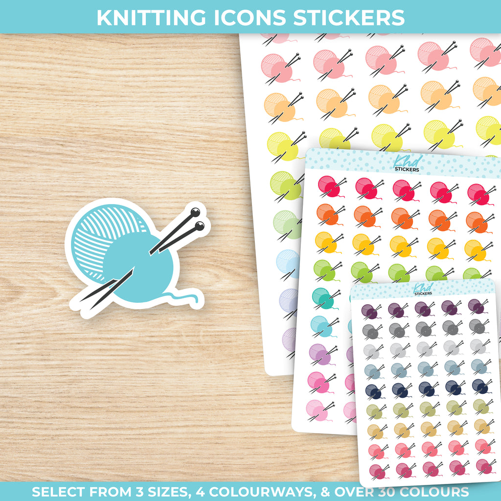 Knitting Icons Stickers Small