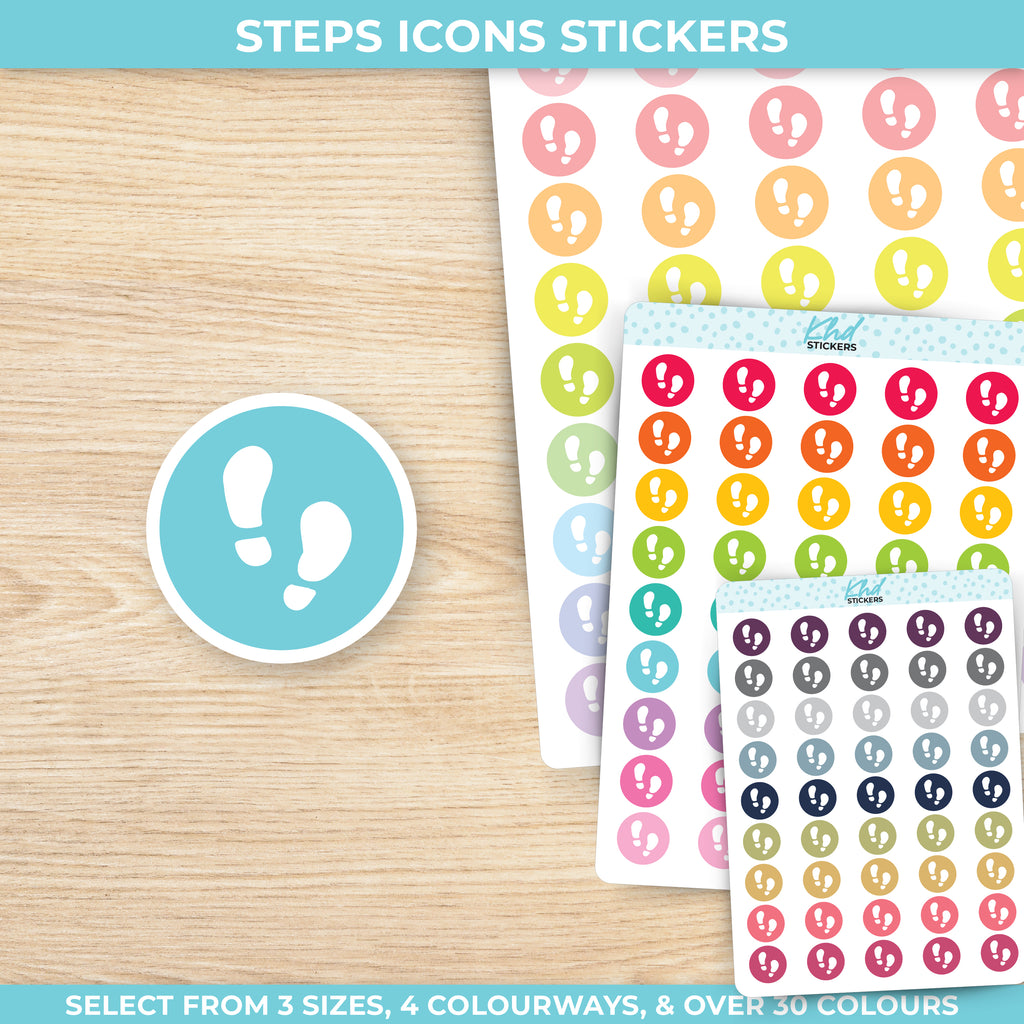 Steps Icons Stickers Small