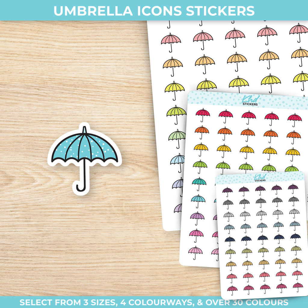 Umbrella Icon Stickers Small