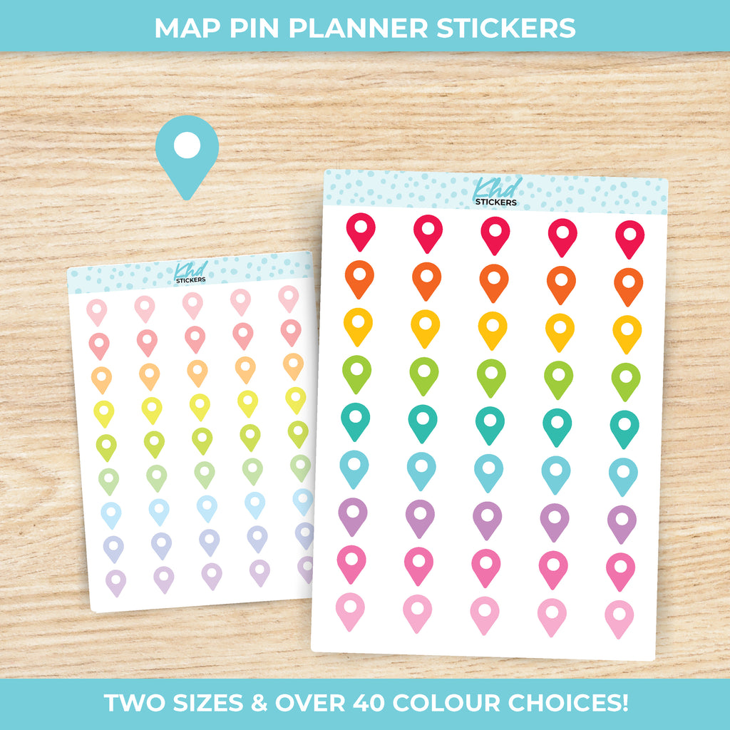 Map Pin Stickers Small