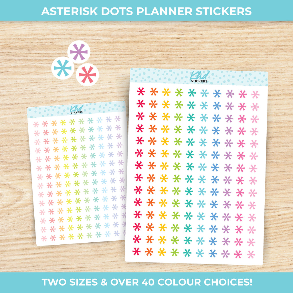 Asterisk Dot Stickers Small