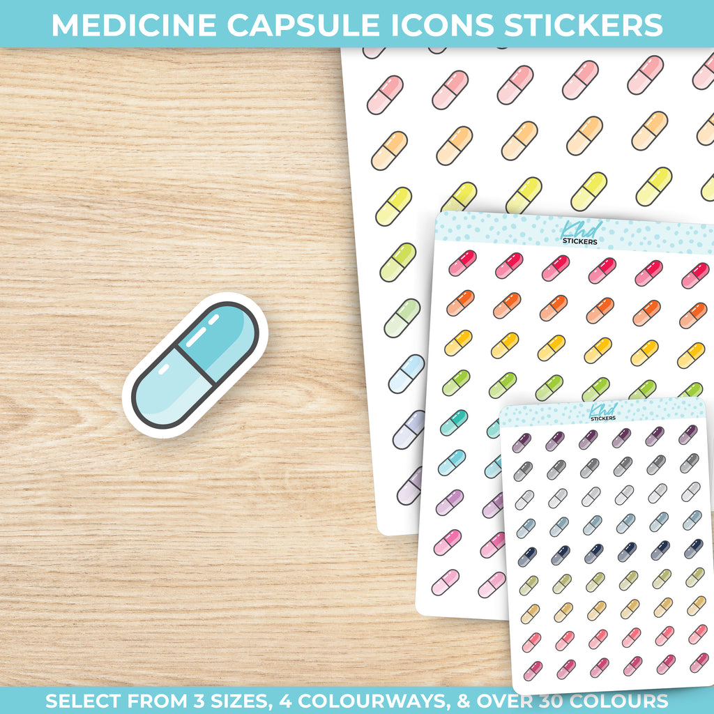 Medicine Capsule Stickers Small