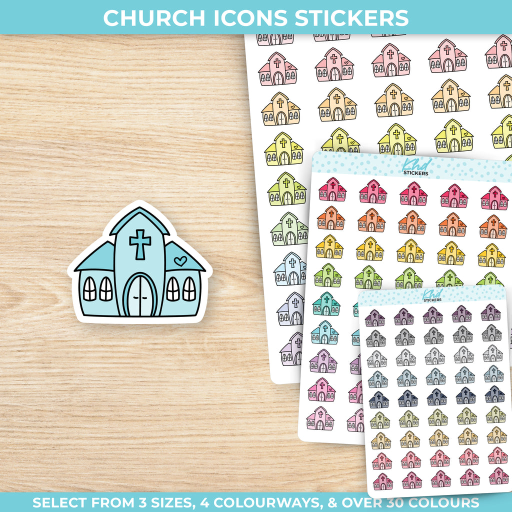 Church Icon Stickers Small