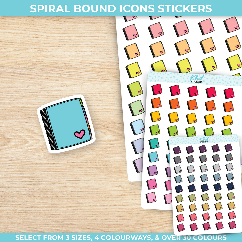 Spiral Bound Planner Icon Stickers Small