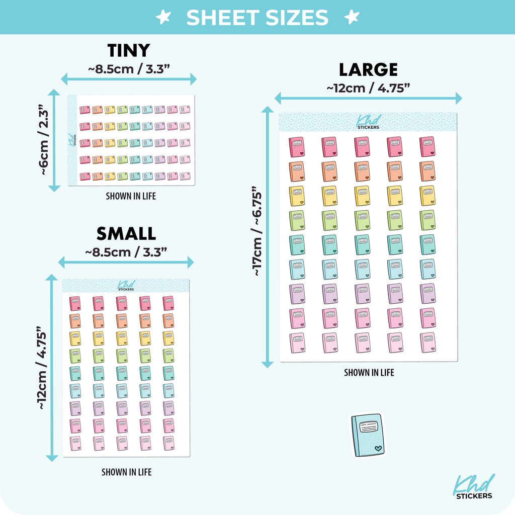 Composition Notebook Icon Stickers Small