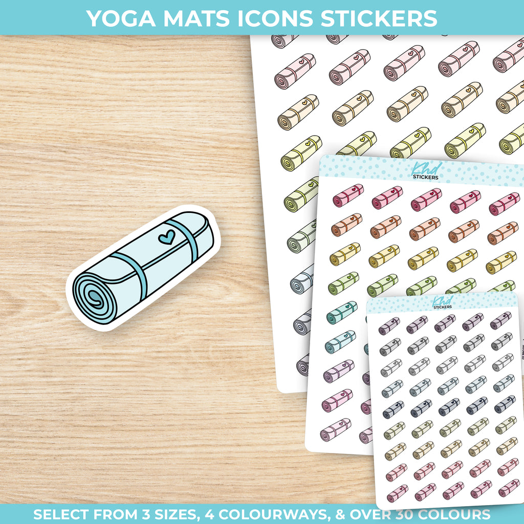 Yoga Mats Icons Planner Stickers Small