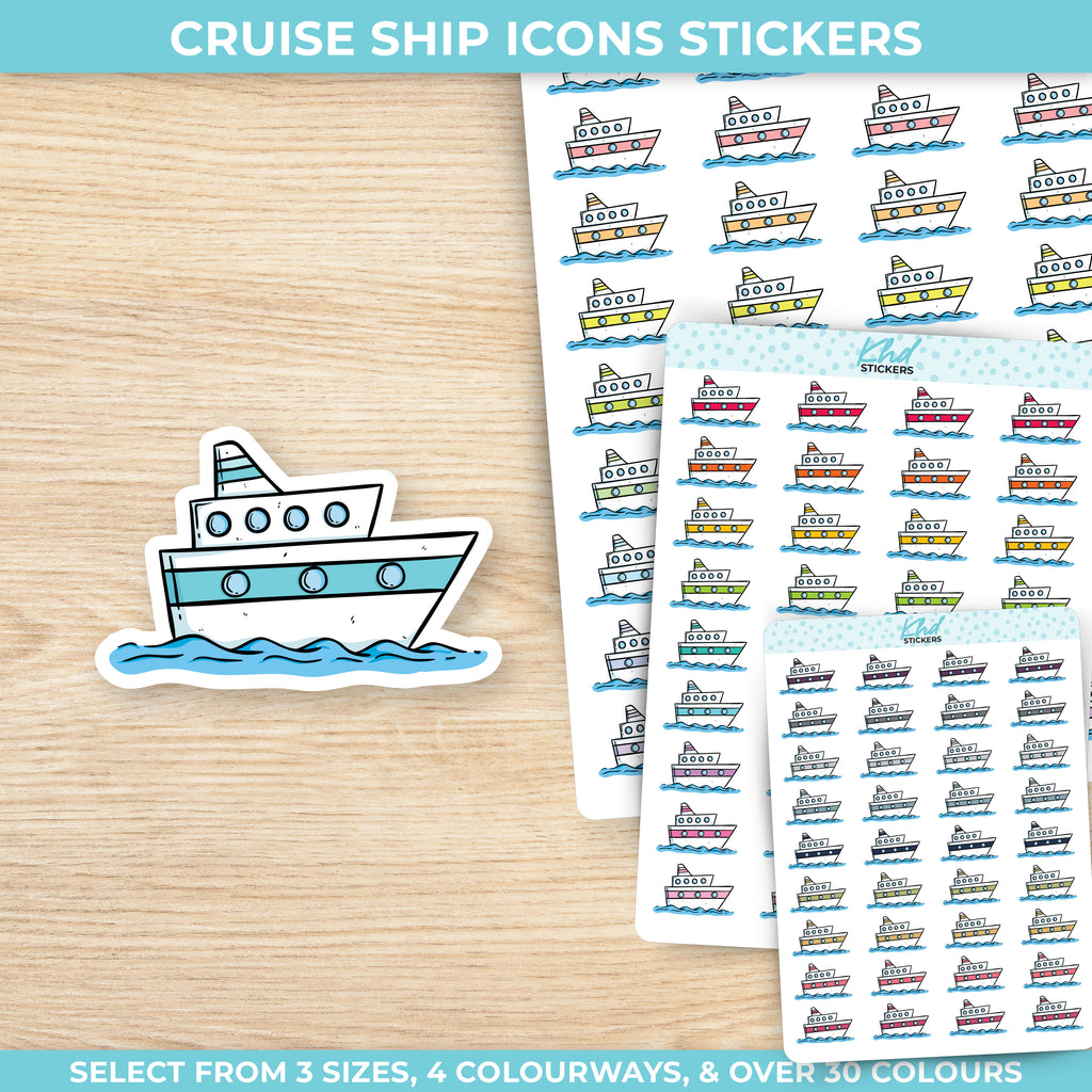 Cruise Ship Icon Stickers Small