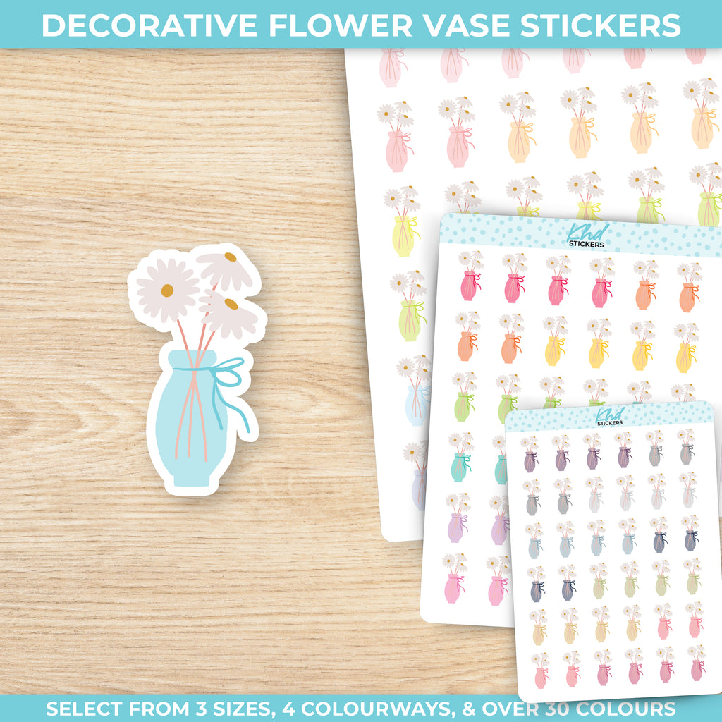 Decorative Flower Vase Stickers Small