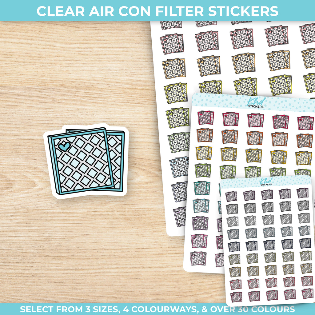 Clean Air Conditioner Filter Stickers Small