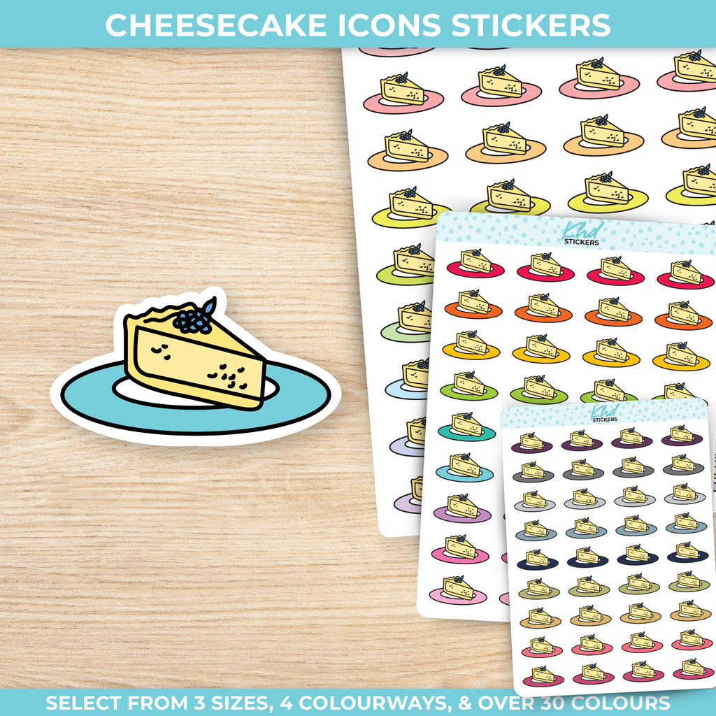 Cheesecake Icon Stickers - Planner Stickers - Removable Small