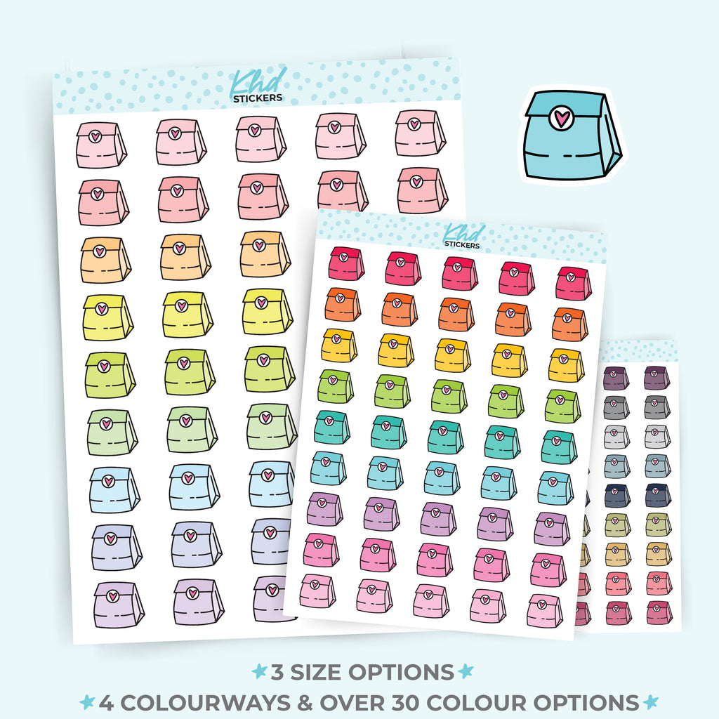 Lunch Bag Icon Stickers - Planner Stickers - Removable Small