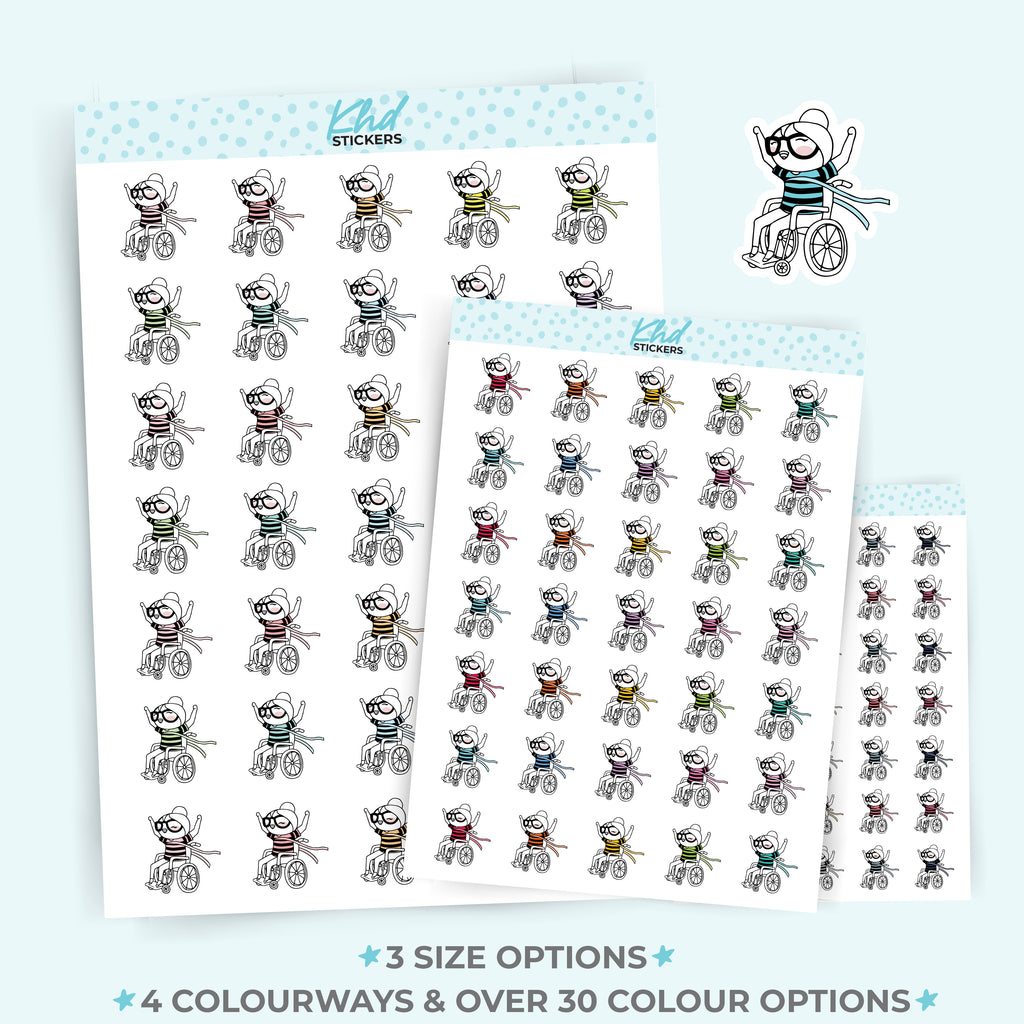 Planner Girl Wheelchair Stickers Small