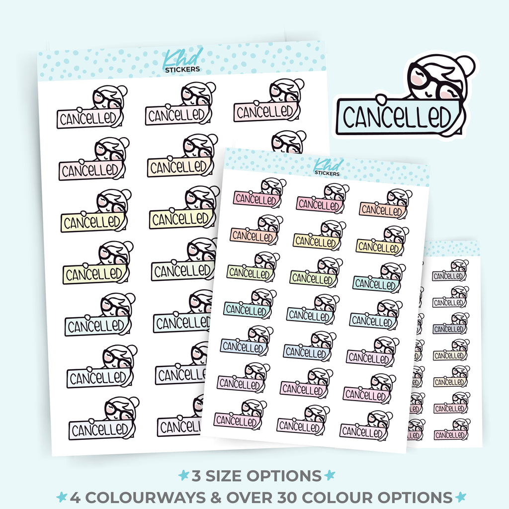 Cancelled Planner Girl Stickers Small