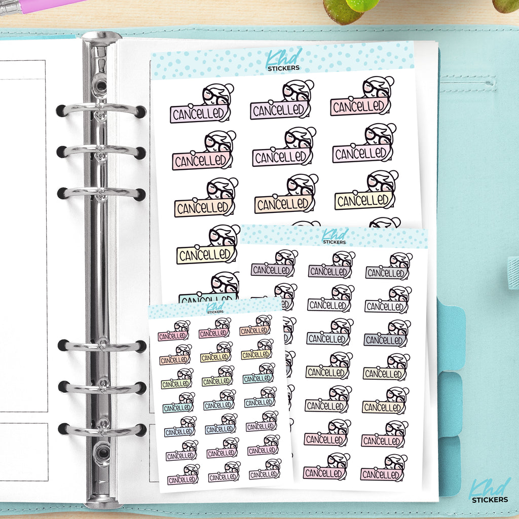 Cancelled Planner Girl Stickers Small