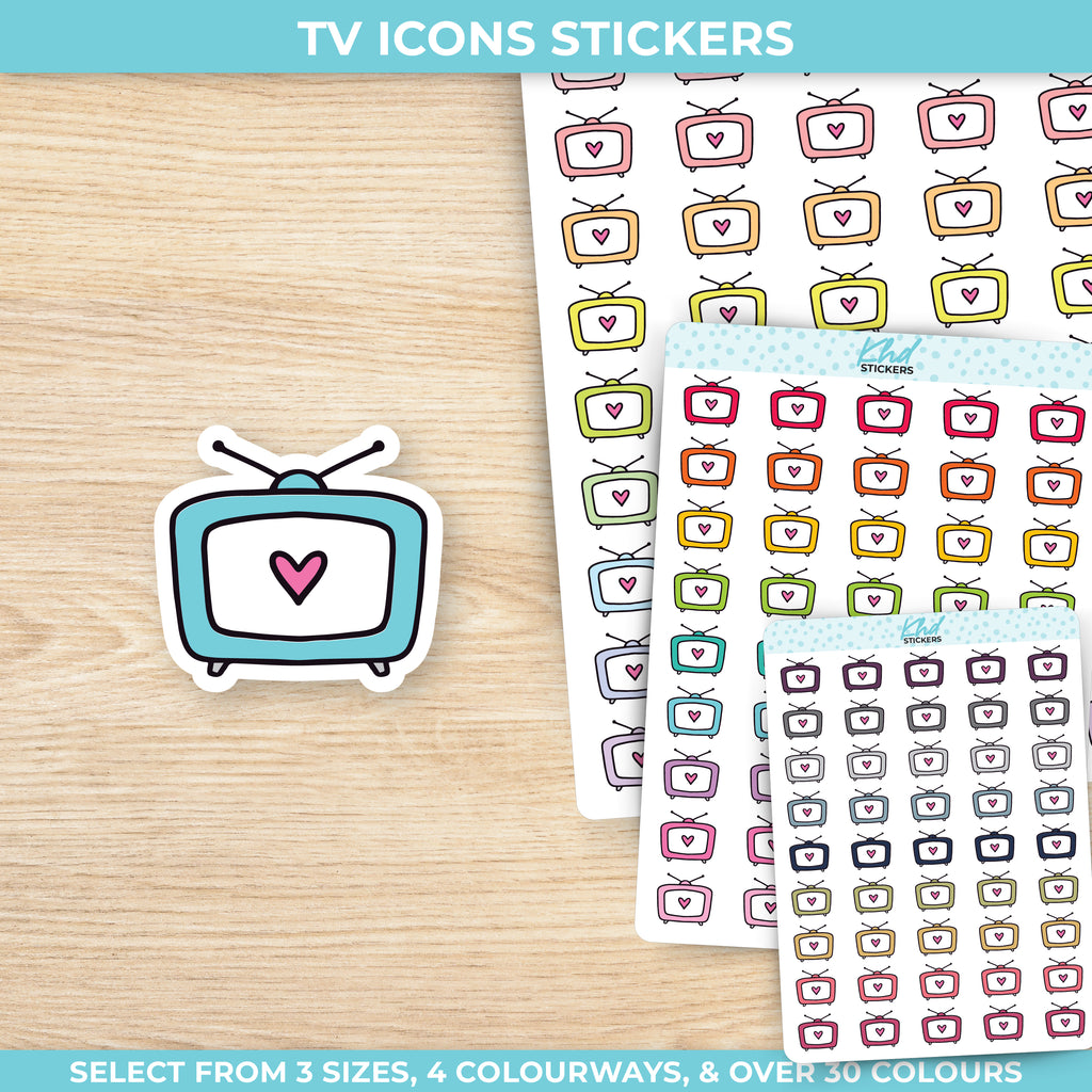 TV Icon Stickers Small